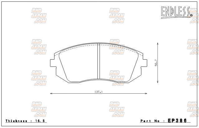 Endless Brake Pads Full Set Type MX72 - BRZ ZC6 86 ZN6